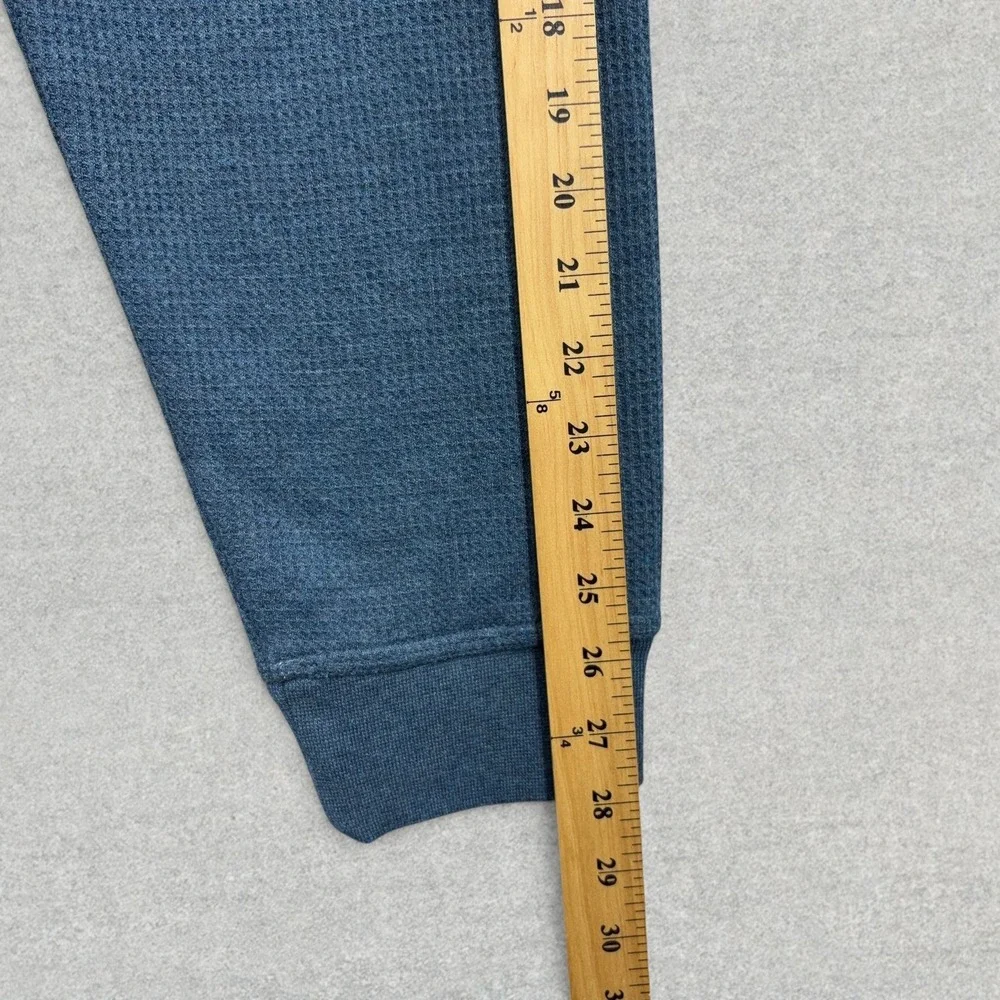 LL Bean Waffle Fleece Henley Mens XL Tall Rangeley Blue Sherpa Lined Sweater NWT